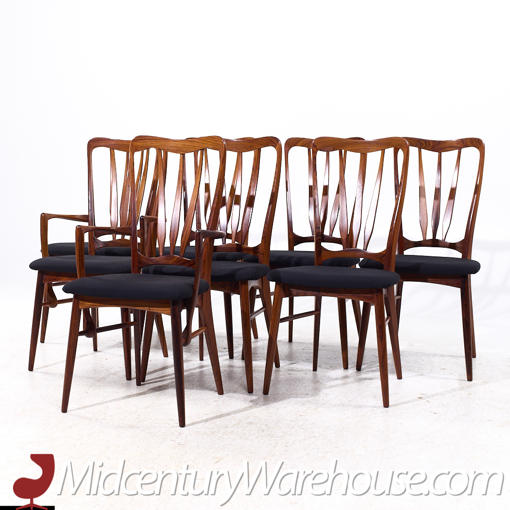 Niels Koefoed for Koefoeds Hornslet Ingrid Mid Century Danish Dining Chairs - Set of 8