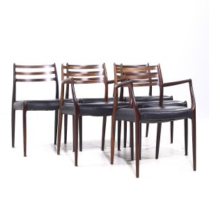 niels moller models 78 & 62 mid century danish rosewood dining chairs - set of 6