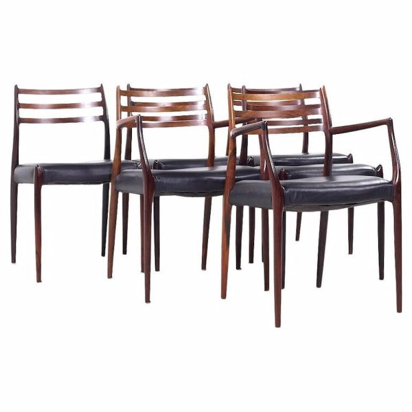 Niels Moller Models 78 & 62 Mid Century Danish Rosewood Dining Chairs - Set of 6