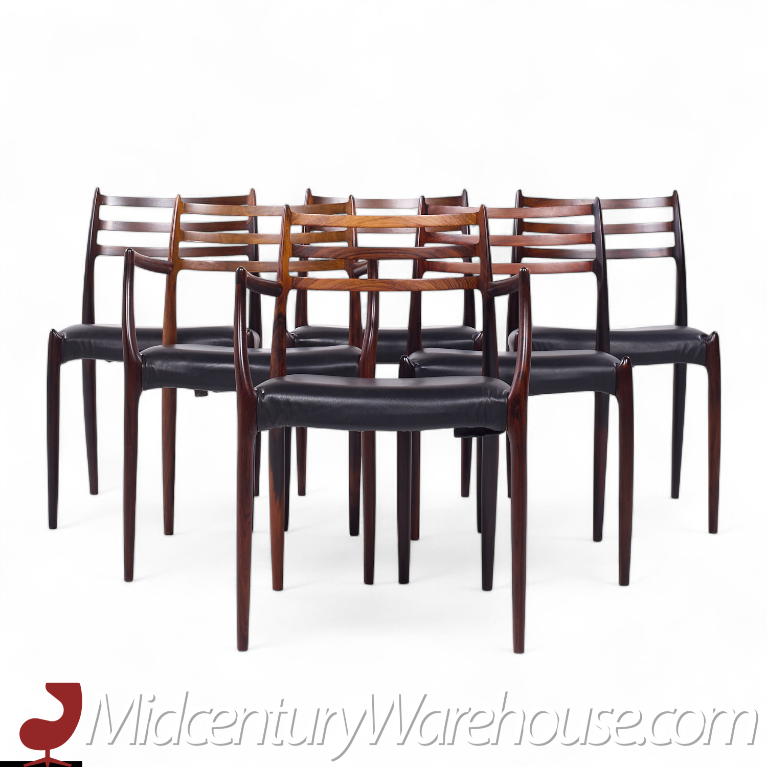 Niels Moller Models 78 & 62 Mid Century Danish Rosewood Dining Chairs - Set of 6