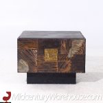 Paul Evans Mid Century Welded and Patinated Steel Patchwork Side Table