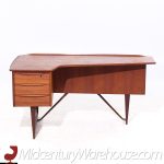 Peter Lovig Mid Century Danish Teak Boomerang Desk