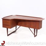 Peter Lovig Mid Century Danish Teak Boomerang Desk