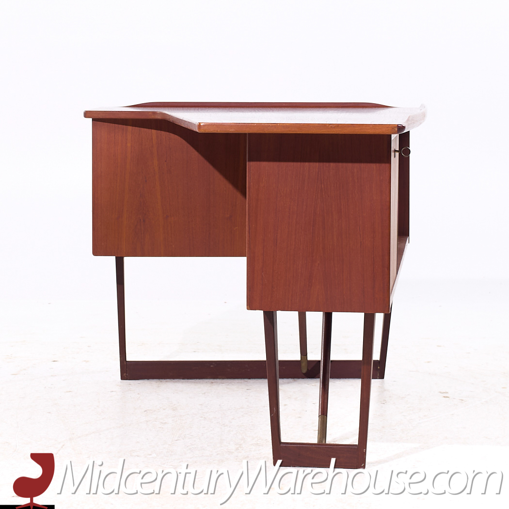 Peter Lovig Mid Century Danish Teak Boomerang Desk