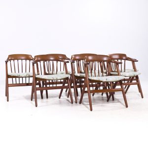 svend madsen style mid century danish teak dining chairs - set of 8