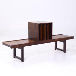 torbjørn afdal for bruksbo mid century rosewood krobo bench with lp holder