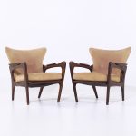 Adrian Pearsall for Craft Associates 2291-c Mid Century Walnut Lounge Chair - Pair