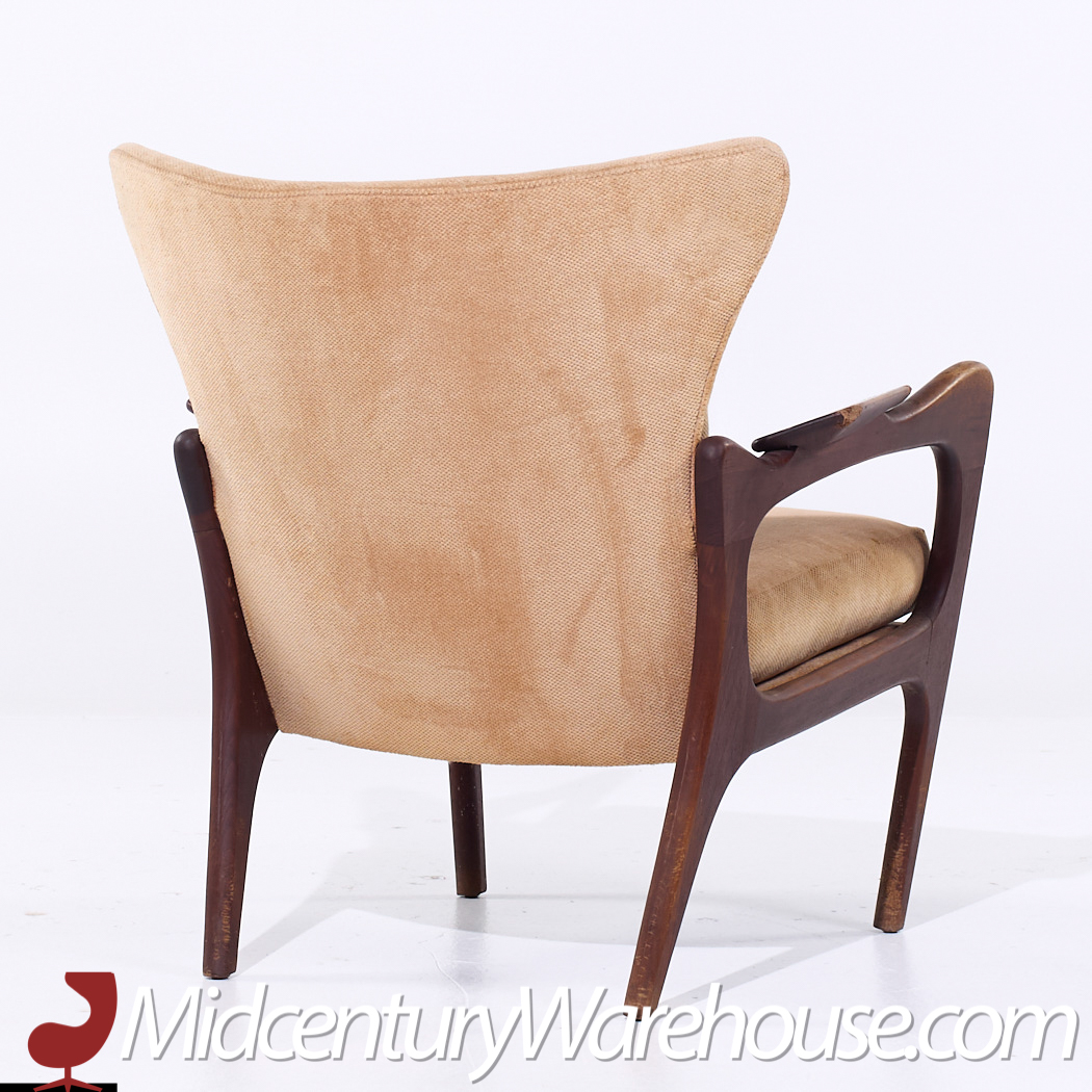 Adrian Pearsall for Craft Associates 2291-c Mid Century Walnut Lounge Chair - Pair