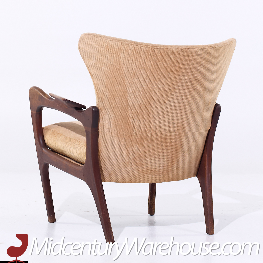 Adrian Pearsall for Craft Associates 2291-c Mid Century Walnut Lounge Chair - Pair