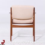 Arne Vodder for Sibast Elle and Ella Mid Century Teak Side and Captains Dining Chairs - Set of 6