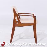 Arne Vodder for Sibast Elle and Ella Mid Century Teak Side and Captains Dining Chairs - Set of 6