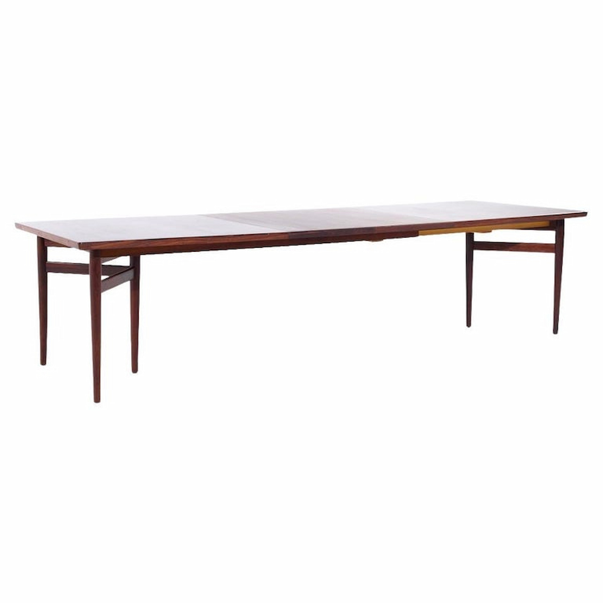 Arne Vodder for Sibast Model 201 Mid Century Rosewood Expanding Dining Table with 2 Leaves