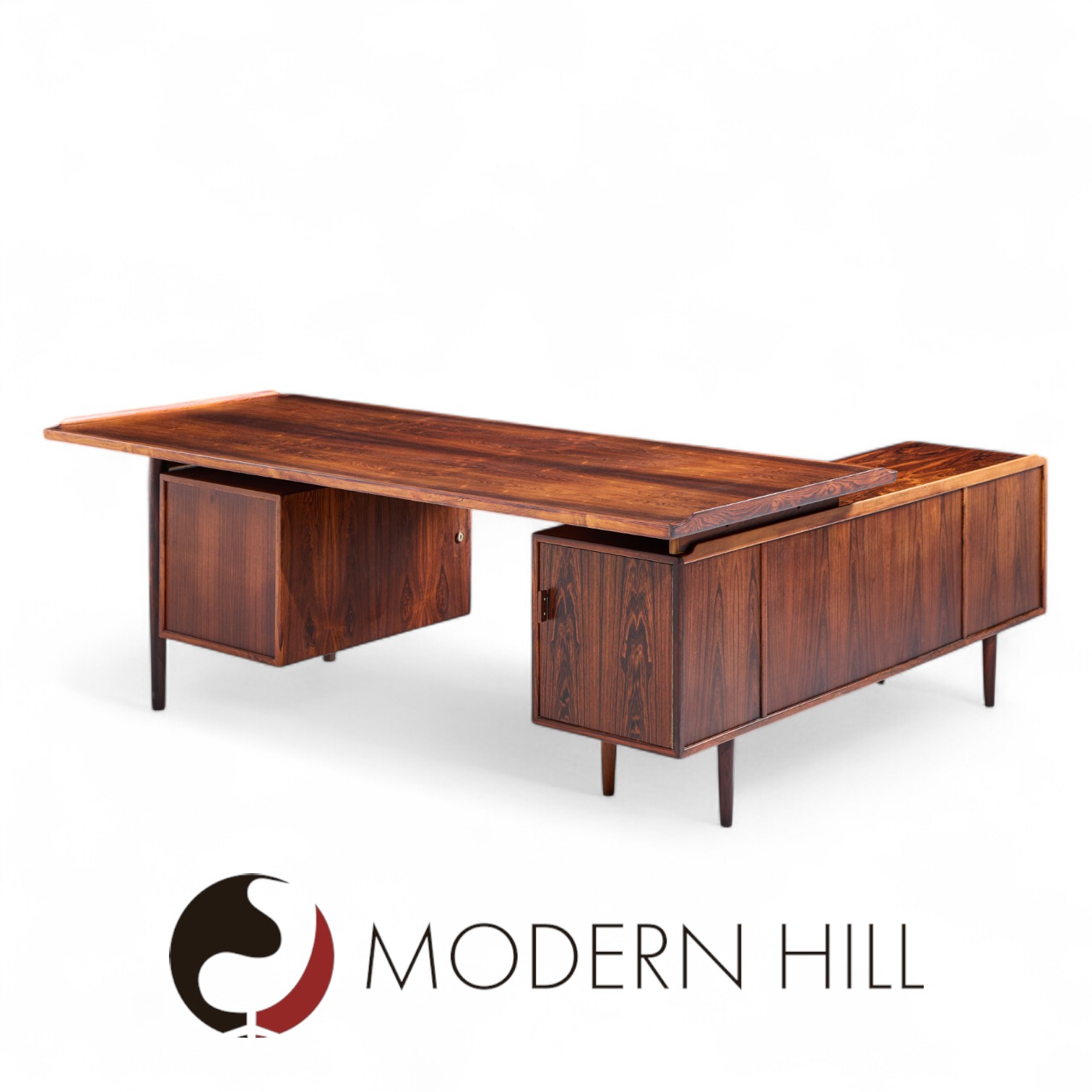 Arne Vodder for Sibast Model 209 Mid Century Rosewood Desk with Return