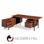Arne Vodder for Sibast Model 209 Mid Century Rosewood Desk with Return | Mid Century Modern Furniture - Mid Century Furniture Chicago Arne Vodder for Sibast Model 209 Mid Century Rosewood Desk with Return