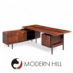 Arne Vodder for Sibast Model 209 Mid Century Rosewood Desk with Return | Mid Century Modern Furniture - Mid Century Furniture Chicago Arne Vodder for Sibast Model 209 Mid Century Rosewood Desk with Return