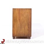 Baker Furniture Mid Century Walnut Campaign Lowboy Dresser