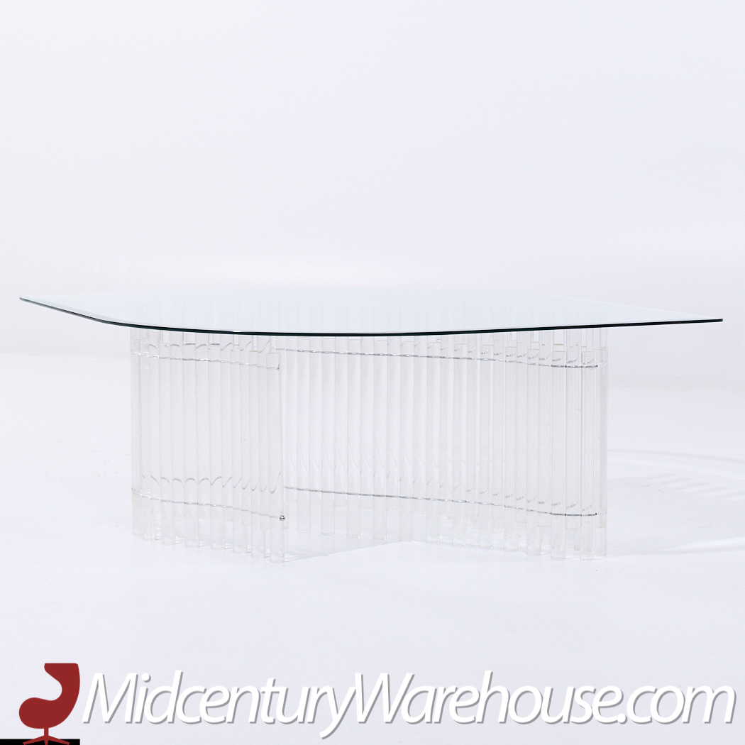 Charles Hollis Jones Mid Century Tambour Lucite Coffee Table