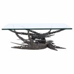 Daniel Gluck Mid Century Bronze Brutalist Swirl Coffee Table | Mid Century Modern Furniture - Mid Century Furniture Chicago Daniel Gluck Mid Century Bronze Brutalist Swirl Coffee Table