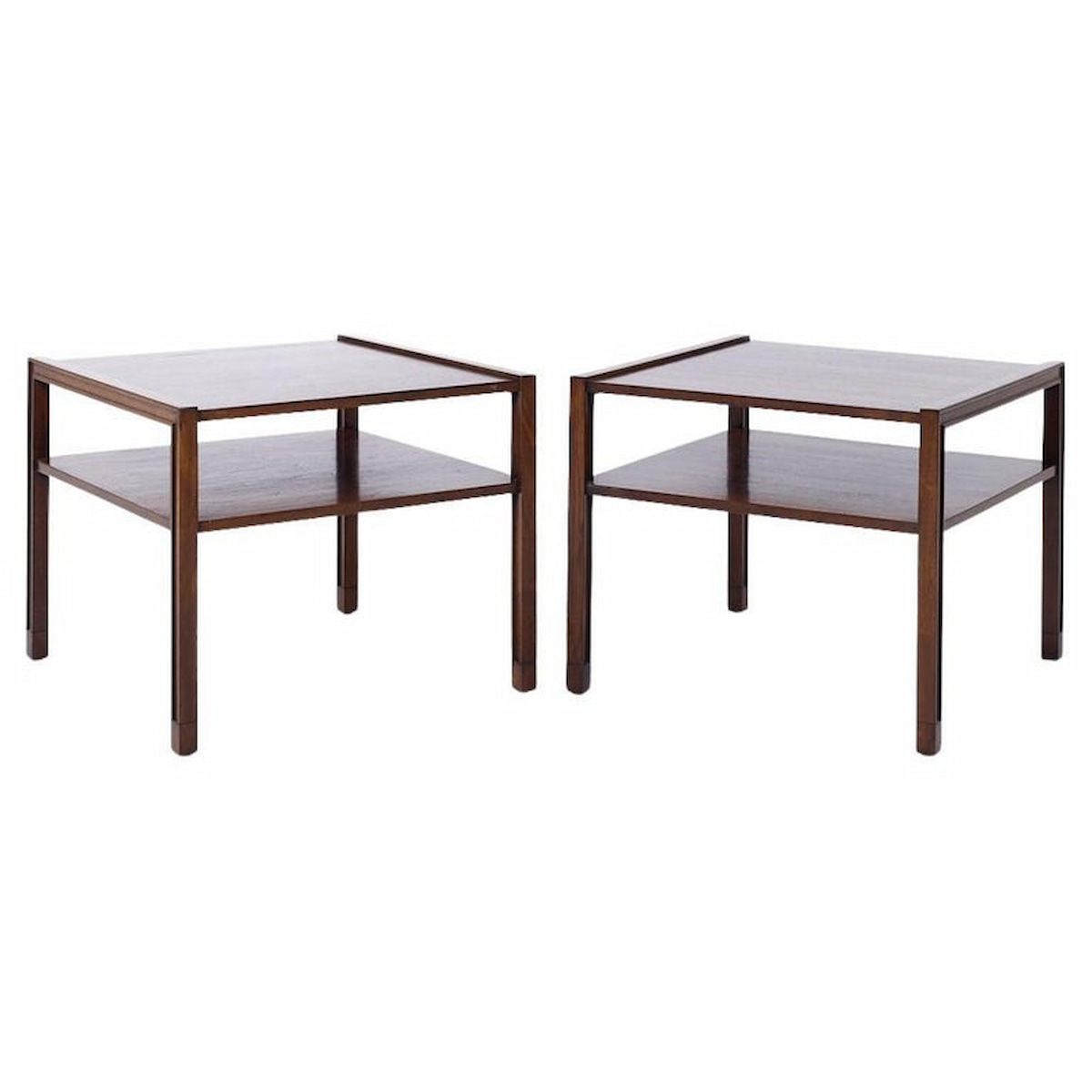 Edward Wormley for Dunbar Mid Century Mahogany End Tables - Pair