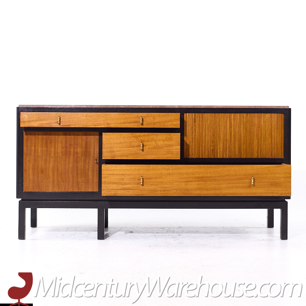 Edward Wormley for Dunbar Model 5466 Mid Century Tambour Door Credenza