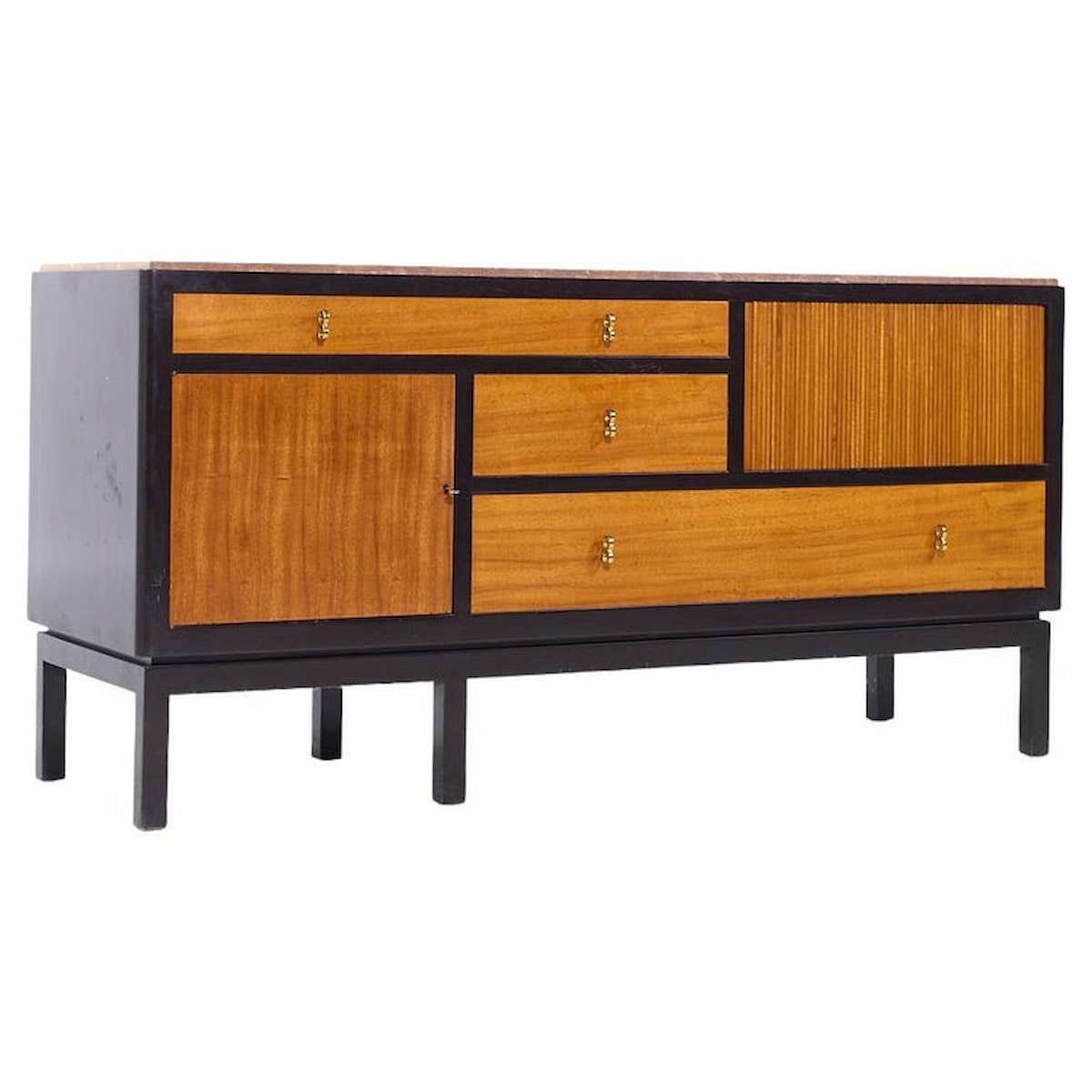 Edward Wormley for Dunbar Model 5466 Mid Century Tambour Door Credenza