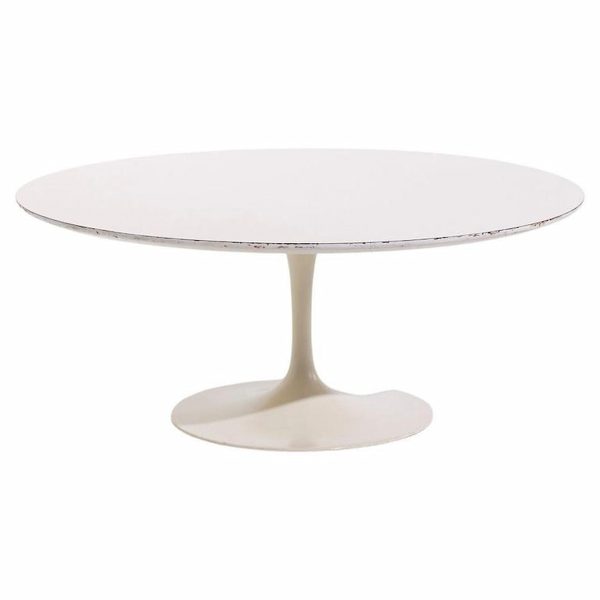 Eero Saarinen for Knoll Mid Century Tulip 36 Inch White Laminate Coffee Table