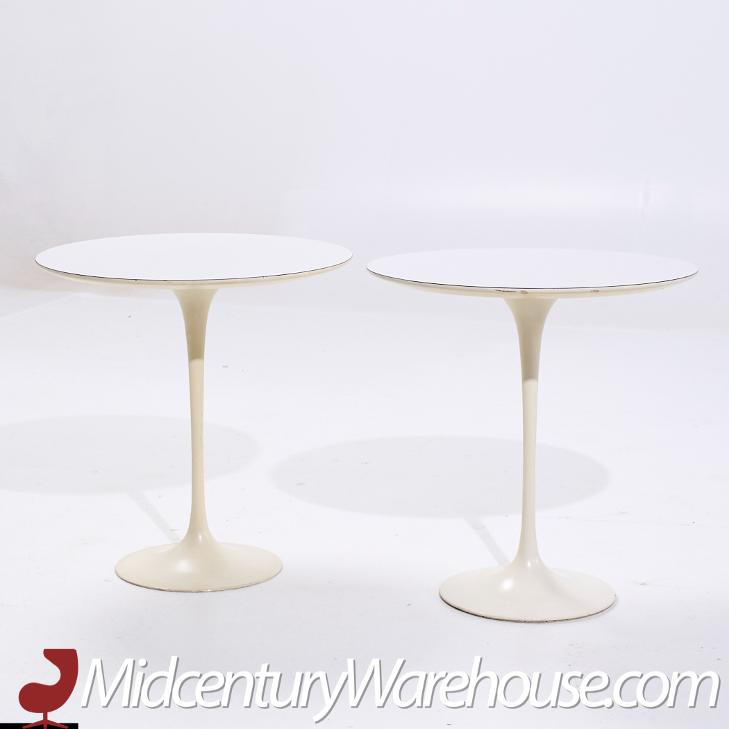 Eero Saarinen for Knoll Mid Century Tulip Side Tables - Pair