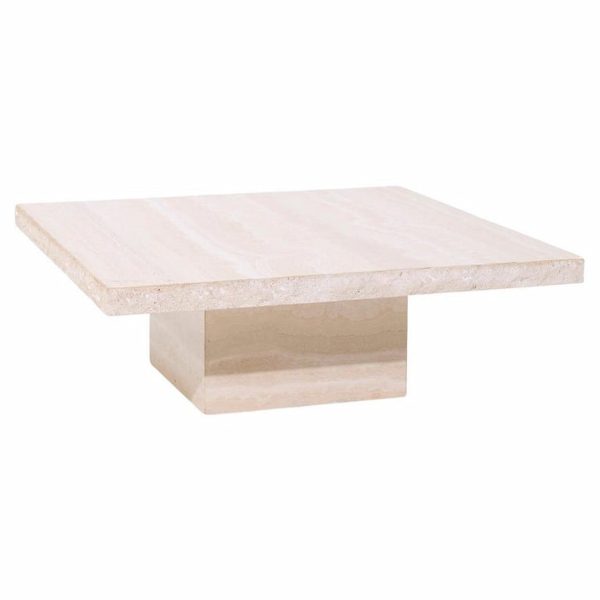 ello style mid century travertine coffee table