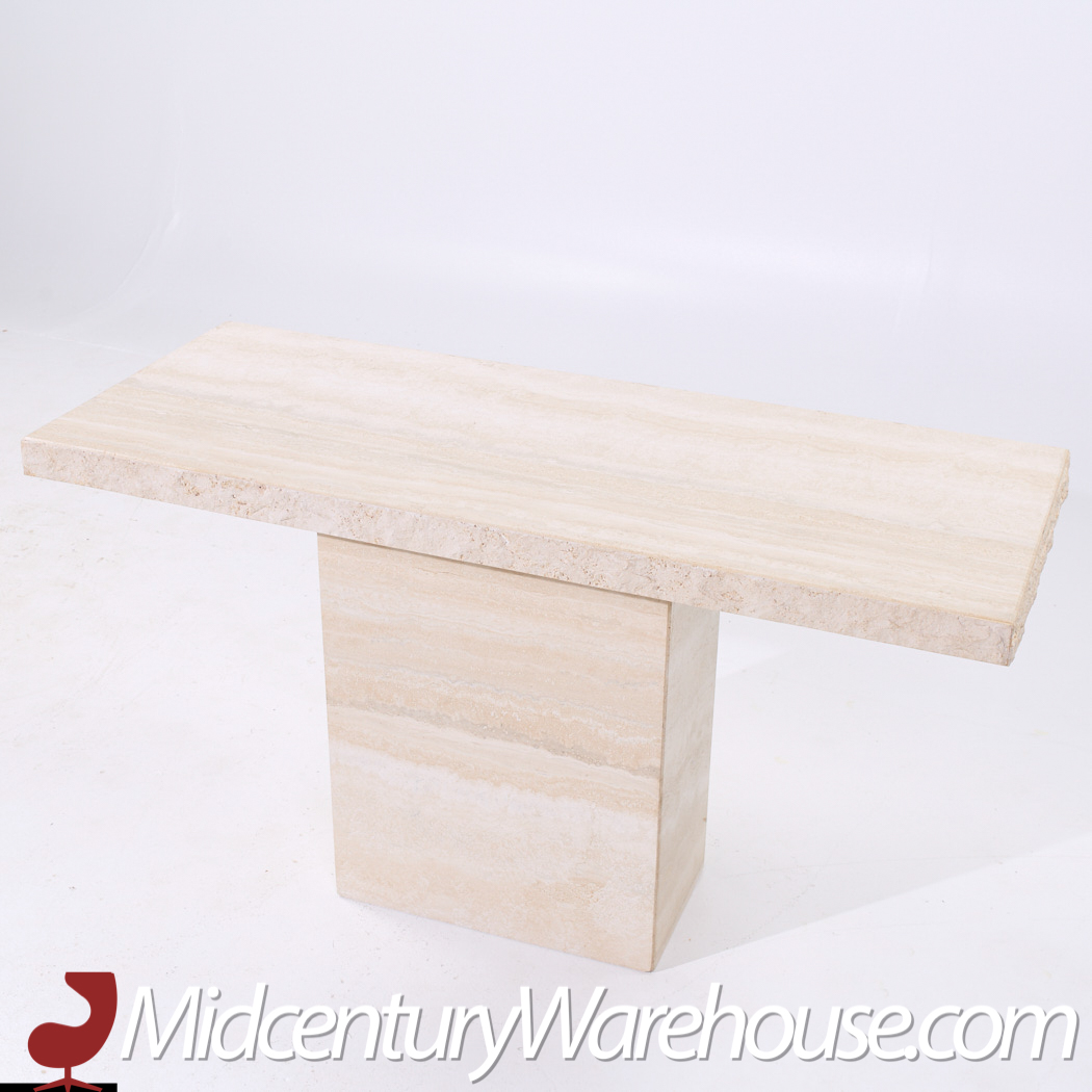 Ello Style Mid Century Travertine Console Table