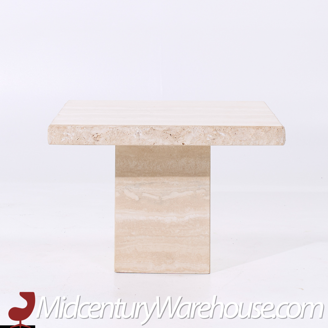 Ello Style Mid Century Travertine Side Table