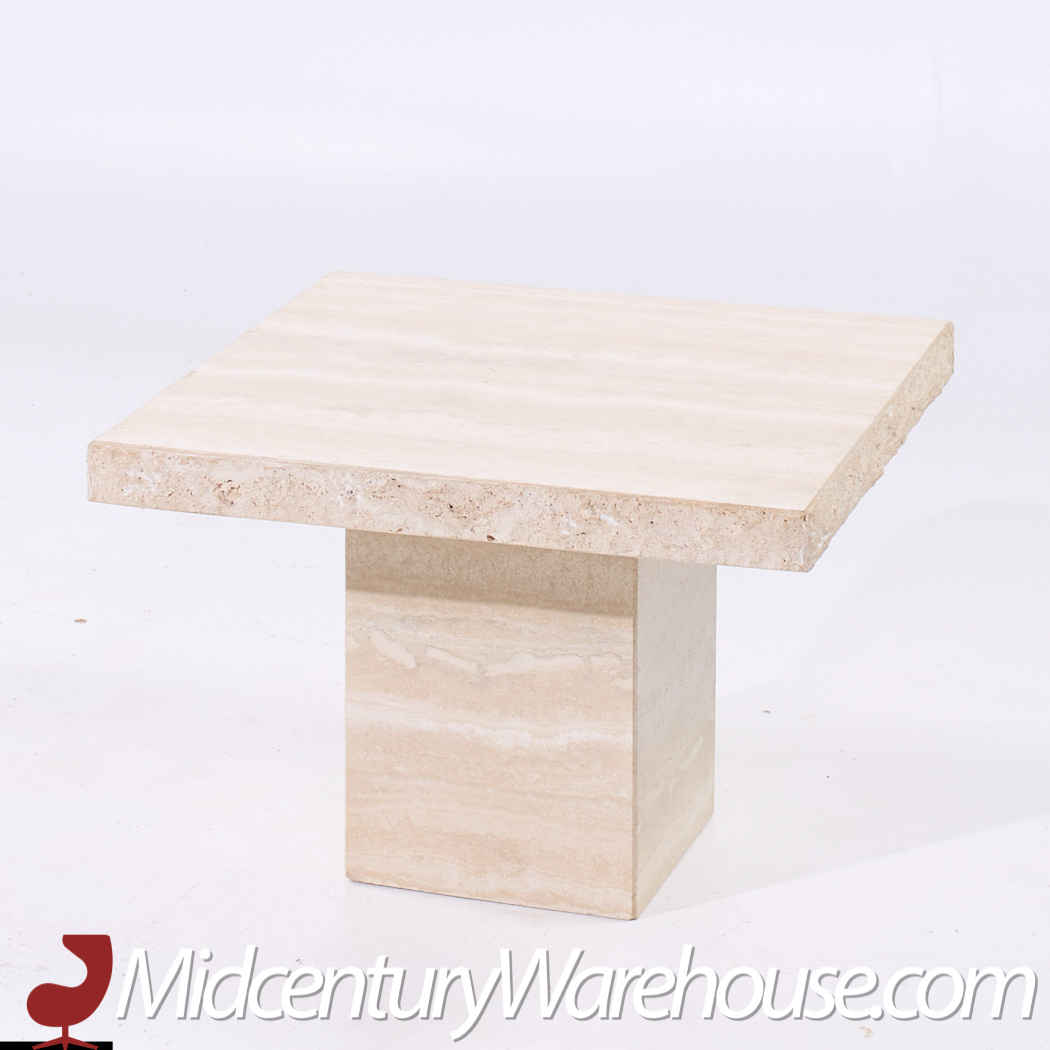 Ello Style Mid Century Travertine Side Table