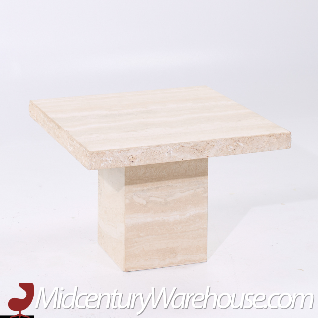 Ello Style Mid Century Travertine Side Table