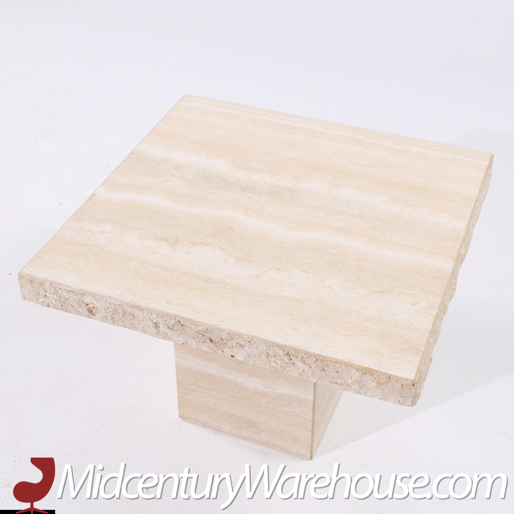 Ello Style Mid Century Travertine Side Table