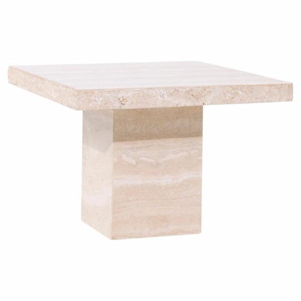 Ello Style Mid Century Travertine Side Table