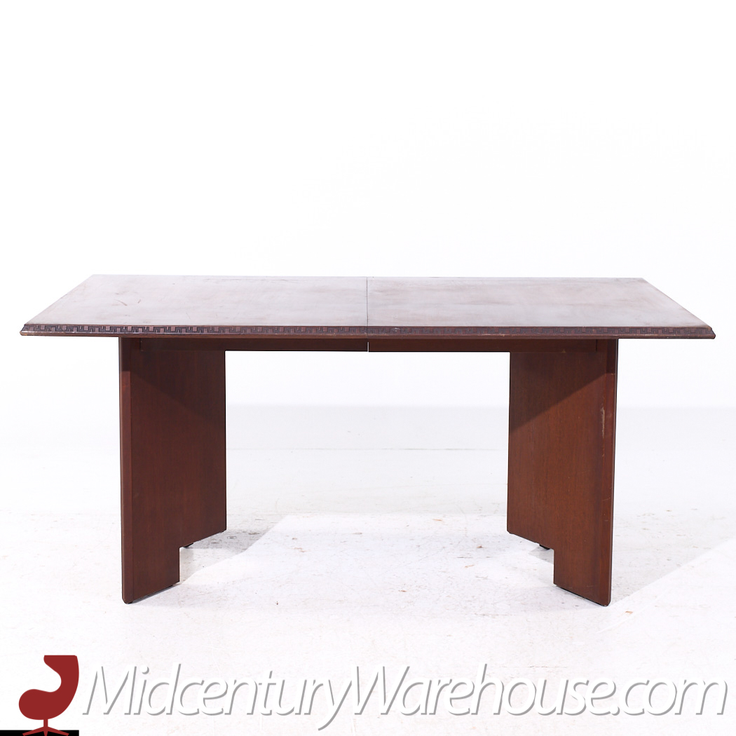 Frank Lloyd Wright for Heritage Henredon Mid Century Taliesin Mahogany Dining Table with 2 Leaves