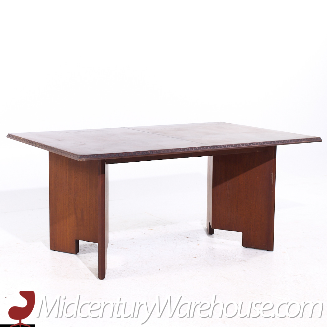 Frank Lloyd Wright for Heritage Henredon Mid Century Taliesin Mahogany Dining Table with 2 Leaves