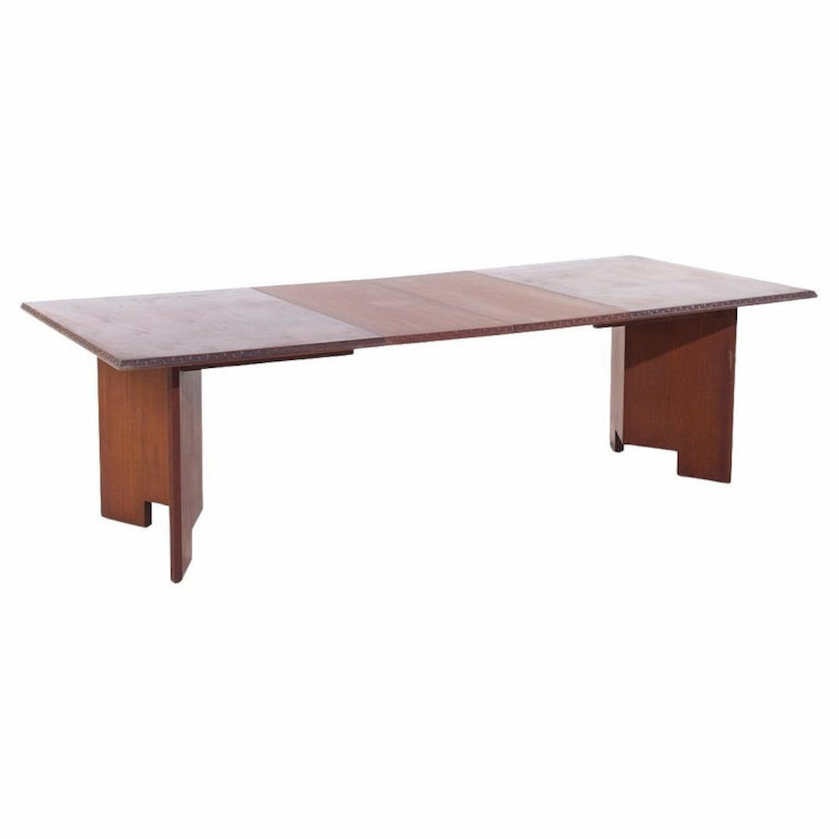 Frank Lloyd Wright for Heritage Henredon Mid Century Taliesin Mahogany Dining Table with 2 Leaves