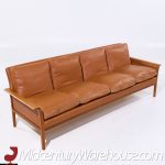 Fredrik Kayser Model-934 Mid Century Teak and Leather Sofa