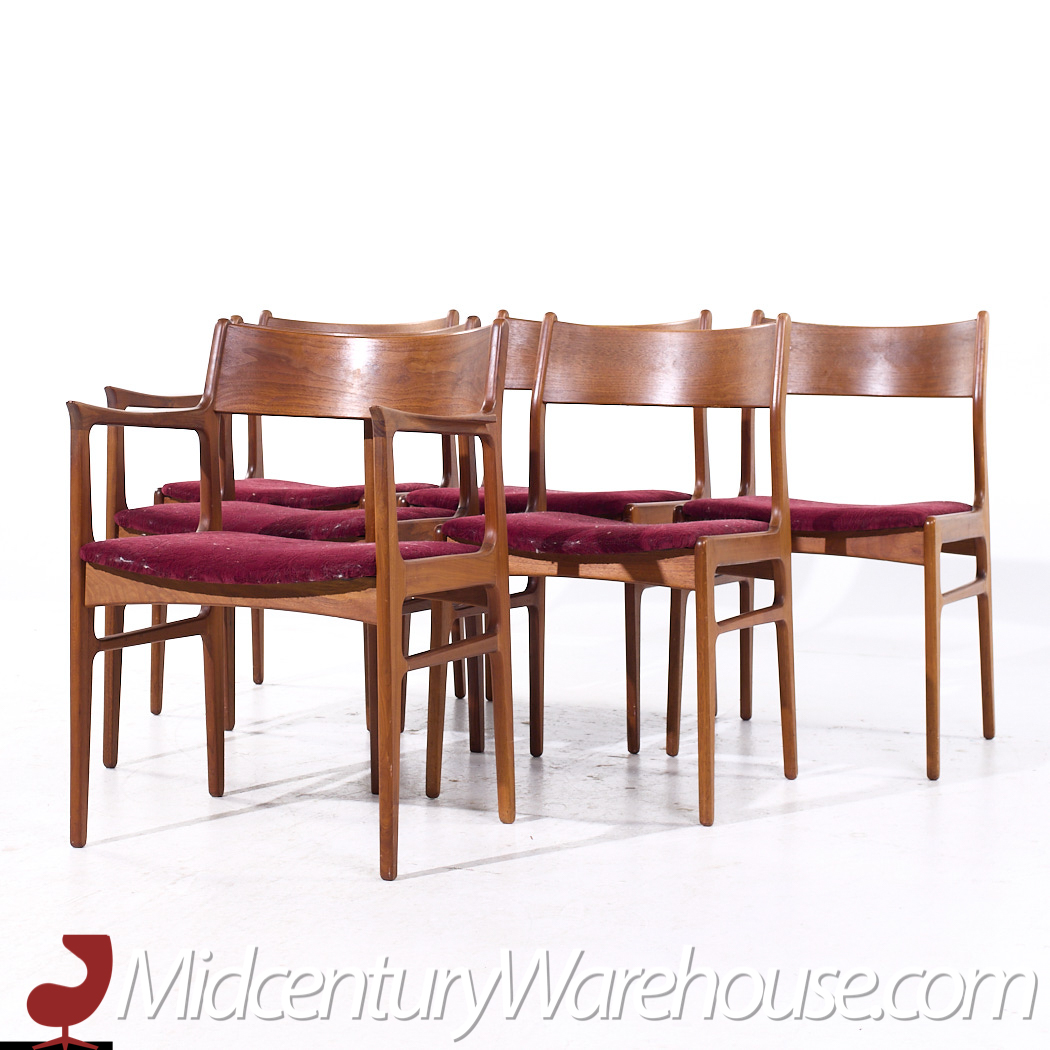Funder-schmidt & Madsen Mid Century Danish Teak Dining Chairs - Set of 6