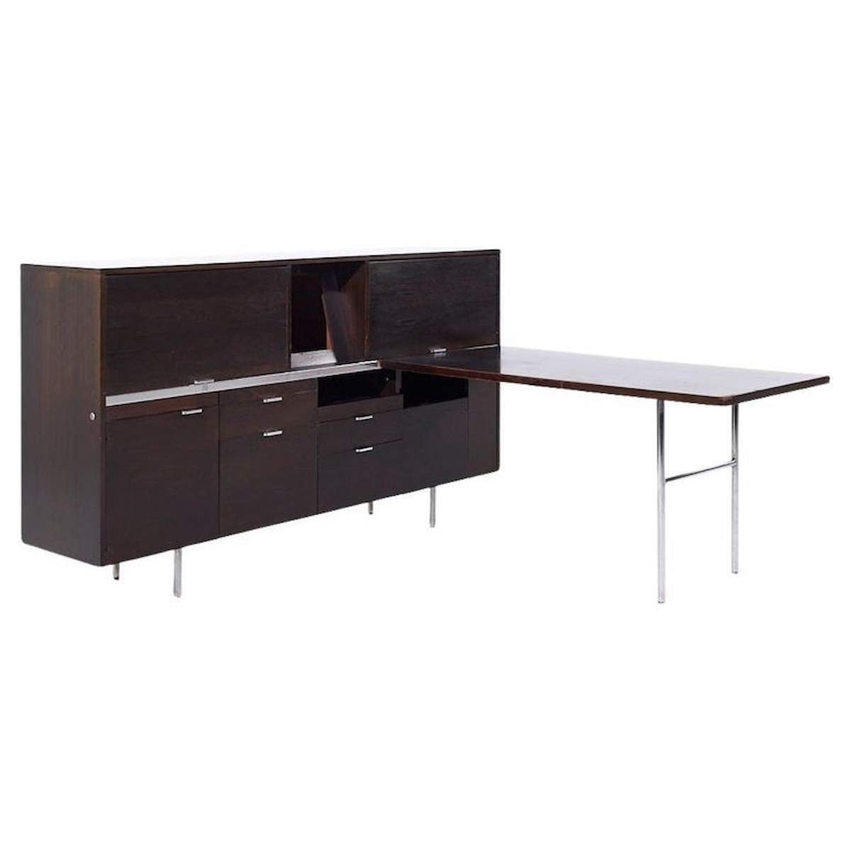 George Nelson for Herman Miller Mid Century Desk with Return