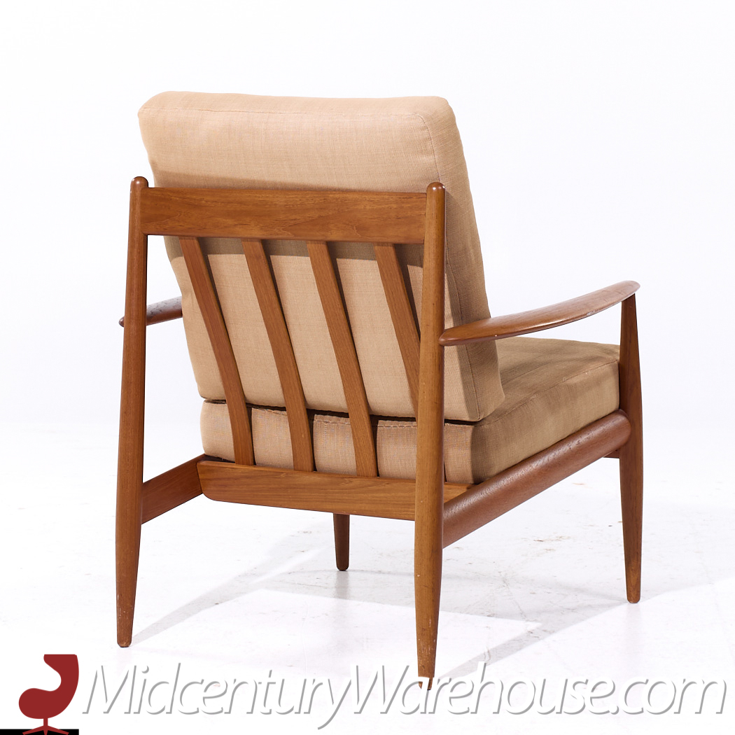 Grete Jalk for France and Son F118 Mid Century Danish Teak Lounge Chairs - Pair