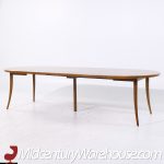 Harvey Probber Mid Century Bleached Mahogany Expanding Saber Leg Dining Table with 4 Leaves