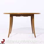 Harvey Probber Mid Century Bleached Mahogany Expanding Saber Leg Dining Table with 4 Leaves