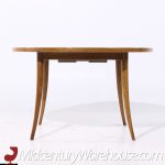 Harvey Probber Mid Century Bleached Mahogany Expanding Saber Leg Dining Table with 4 Leaves