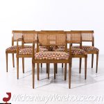 Harvey Probber Mid Century Bleached Mahogany and Cane Dining Chairs - Set of 6