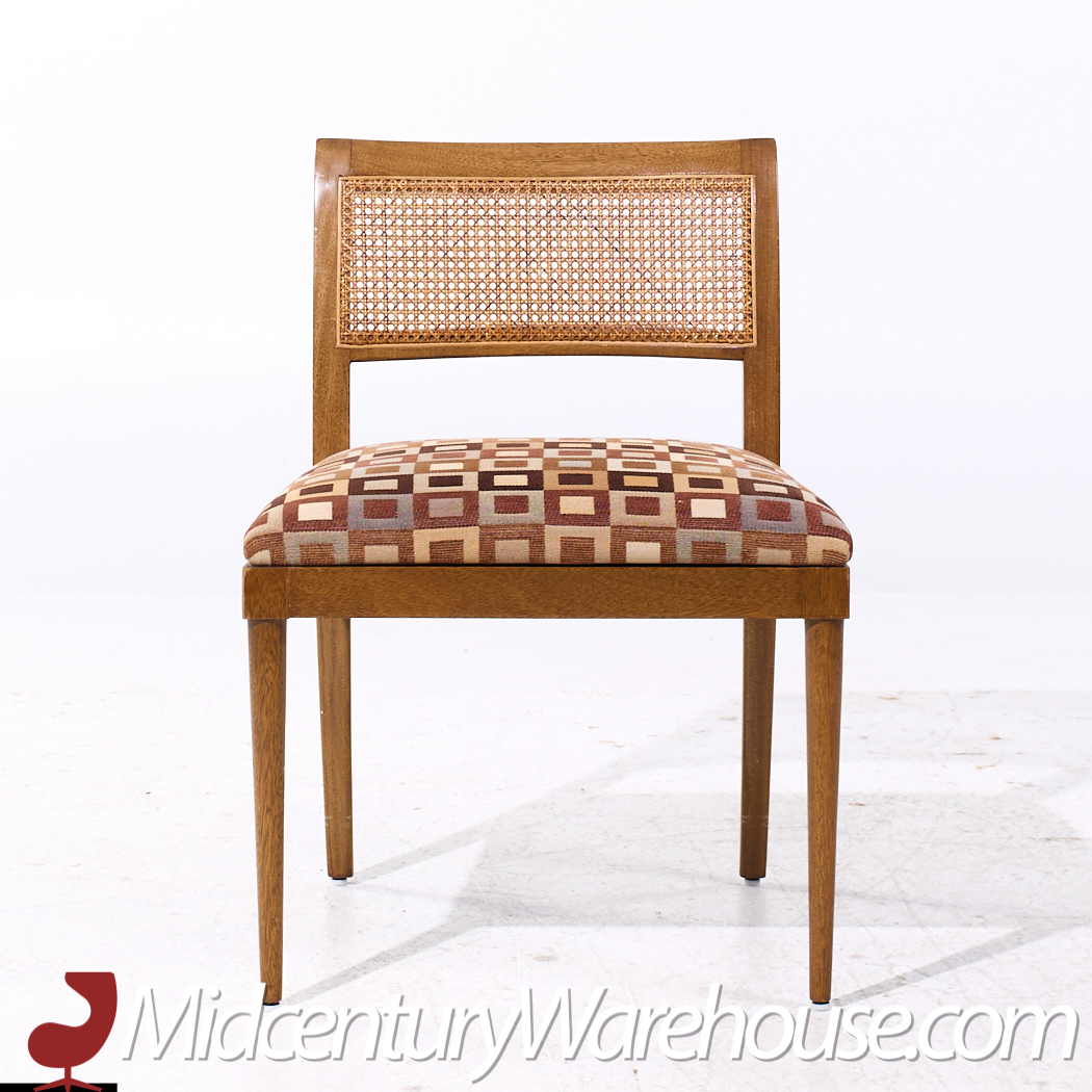 Harvey Probber Mid Century Bleached Mahogany and Cane Dining Chairs - Set of 6