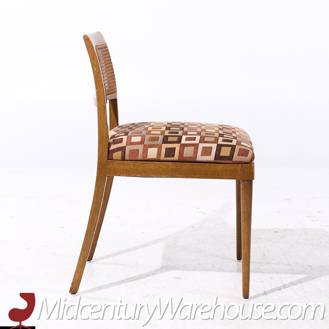 Harvey Probber Mid Century Bleached Mahogany and Cane Dining Chairs - Set of 6