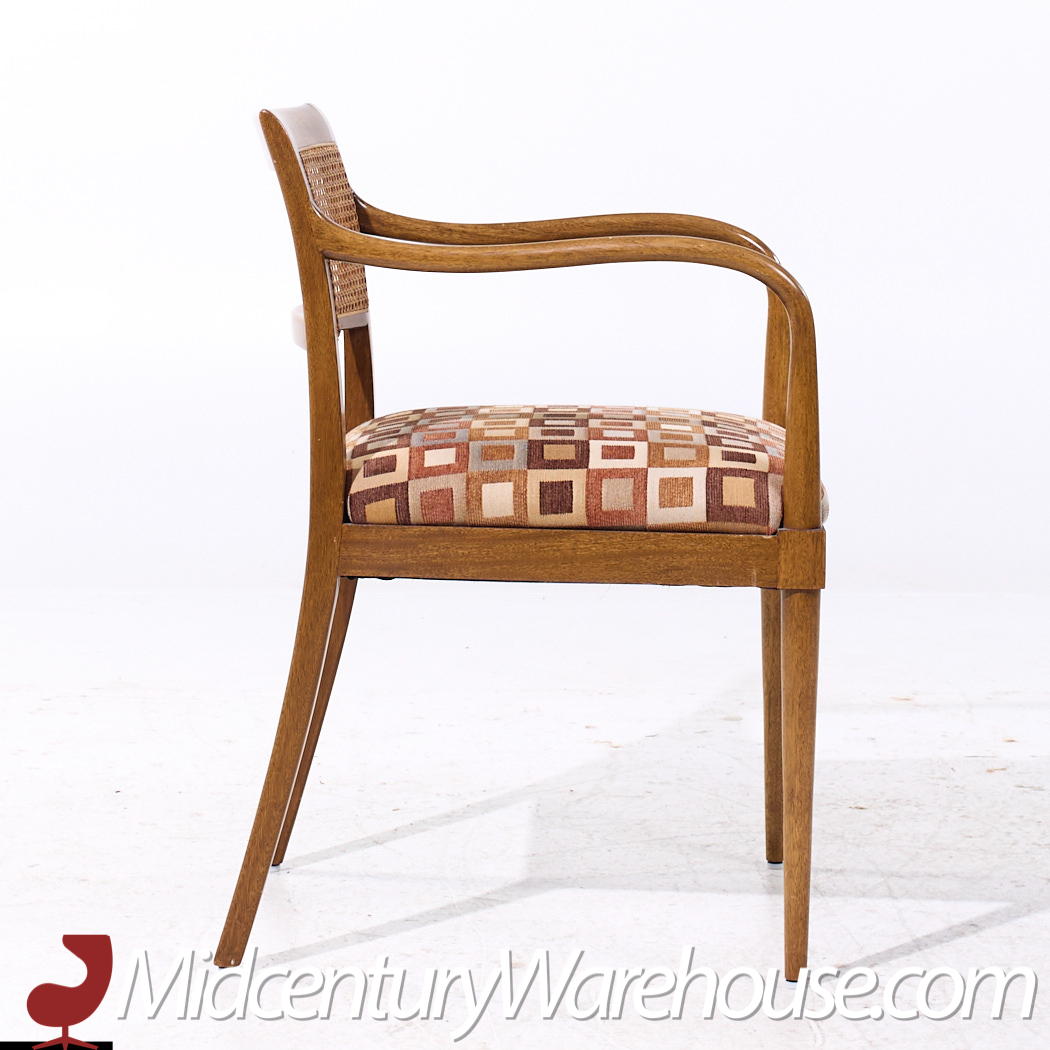 Harvey Probber Mid Century Bleached Mahogany and Cane Dining Chairs - Set of 6