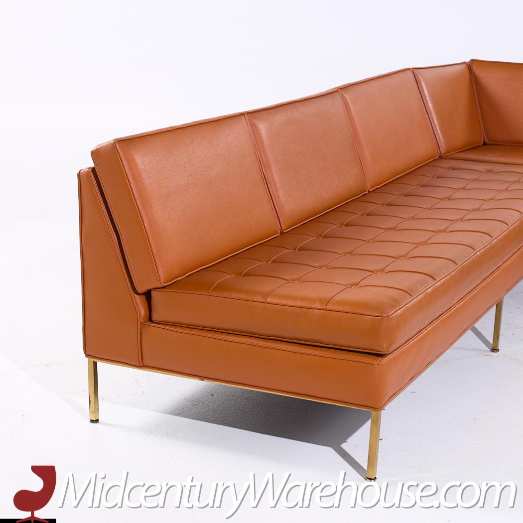 Harvey Probber Mid Century Brass Sectional Sofa