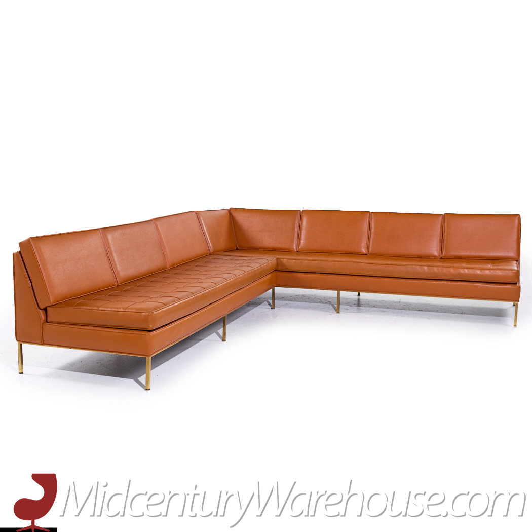 Harvey Probber Mid Century Brass Sectional Sofa